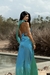 Vestido Feminino Recorte Degradê Azul e Verde - loja online