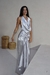 Vestido Feminino Drapeado Prata