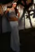 Saia Longa Feminina com Fenda Branca