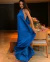 Vestido de Gola Longo Azul Feminino (Tamanho unico) - comprar online