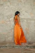 Vestido Feminino Laranja Recortes Argola - comprar online