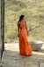 Imagem do Vestido Feminino Laranja Recortes Argola