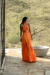 Imagem do Vestido Feminino Laranja Recortes Argola