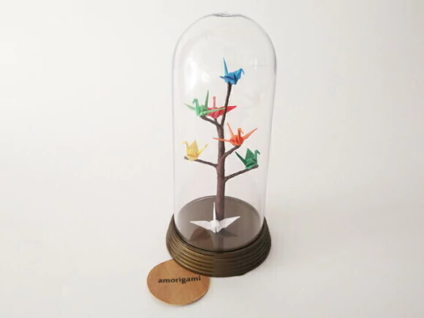 Bonsai Origami M com 7 Tsurus