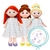 Boneca com Vestido - Tema Estrela & Folhas Lilás