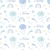 Kit Manta + Naninha Algodão - Tema Chuva Azul - comprar online