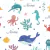 Lençol Berço com Elástico - Tema Fundo do Mar Branco - comprar online