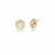 Brinco Flor em zircônia dourado