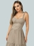 Vestido Longo Elegante Feminino Com Alça Ajustável Com Bojo Festa Tricoline