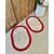 Kit 2 Tapetes 65x45cm Oval Telinha Crochê Artesanal - Crochê Maria Veronez