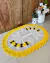 Tapete Oval P 1,20m x 85cm Bordado Flor Crochê Artesanal na internet