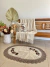 Tapete Oval P 1,20m x 85cm Bordado Flor Crochê Artesanal - loja online