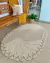 Tapete Grande Oval 1,80x1,15m Folha Torta Cru Crochê Artesanal