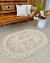 Tapete Oval P Cru 1,30m x 95cm Crochê Artesanal