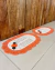 Kit 2 Tapetes 70x50cm Oval Bordado Crochê Artesanal