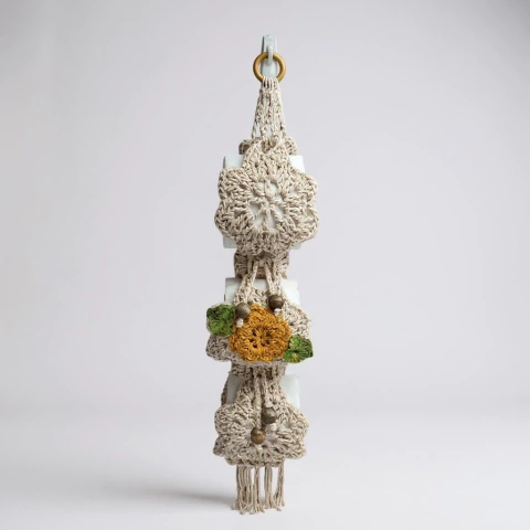 Porta Papel Higiênico Flor Bordado - comprar online