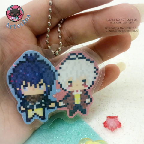 Pingente duas faces Casal - No. 6 ( Coleção Hana )