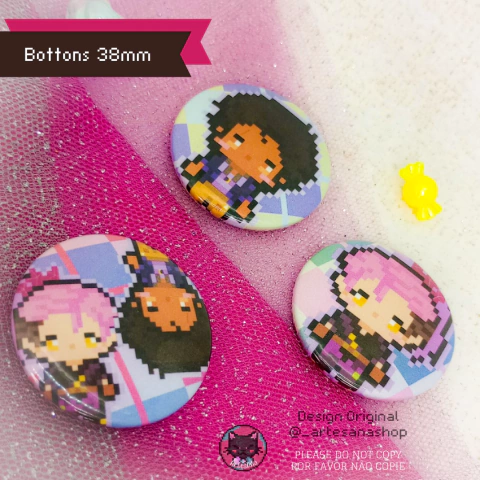 Bottons Holográficos - A Casa da Coruja / Luz & Amity ( Coleção Hana )