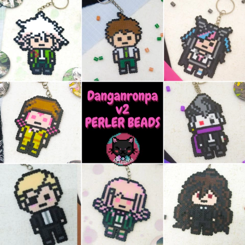 Chaveiro / Brincos Perler Beads - Danganronpa V2 MIX