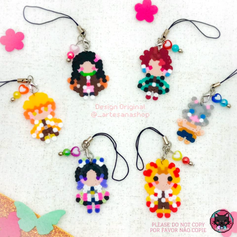 Pingente Perler Beads - Demon Slayer ( Coleção Minis )