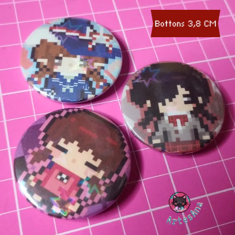 Bottons holográficos - RPG Maker Terror ( Coleção Hana ) - comprar online