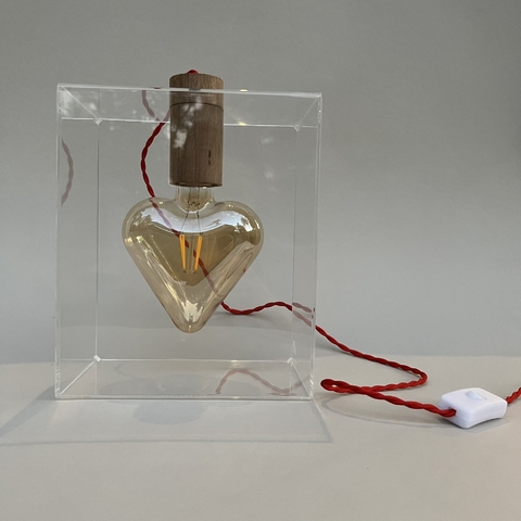 Luminária Acrílico Coração Apertado - Vermelho