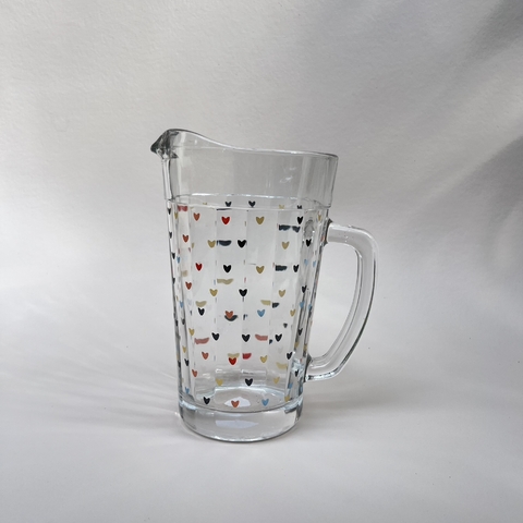 Jarra Americana Vidro G - Corações Coloridos