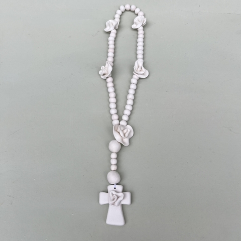 Terço de Mesa Cerâmica - Rosas