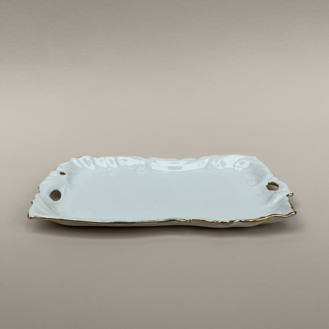 Bandeja Porcelana Filete Ouro