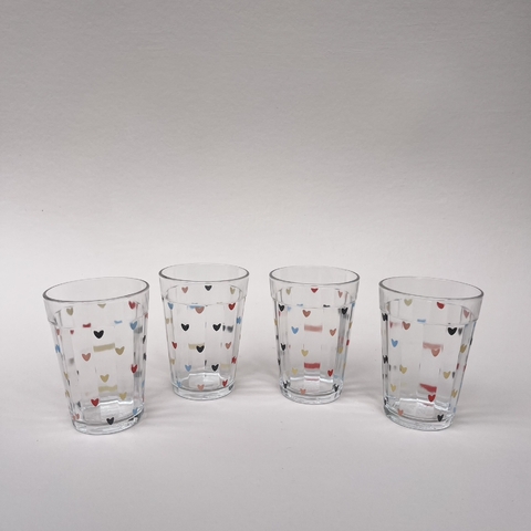 Copo Americano - Corações Coloridos (Kit com 4)