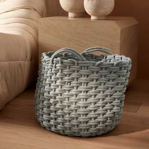 Cesto de Corda Náutica - Cinza