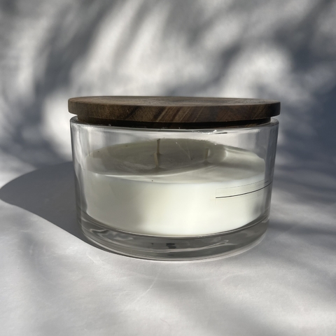 Vela Decorativa Vidro - Baixa c/ Tampa Demolição e Aroma (Verbena)