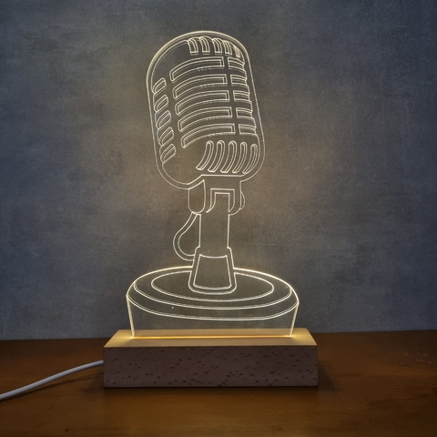 Luminária Microfone, Podcast, rádio - loja online