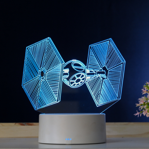 Luminária de Led 3D - Nave Tie Star Wars