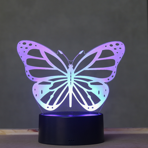 Luminária Led 3D - Borboleta