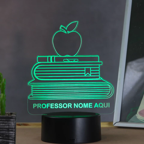 Luminária Led - Dia dos Professores Personalizado com NOME do Professor(a)