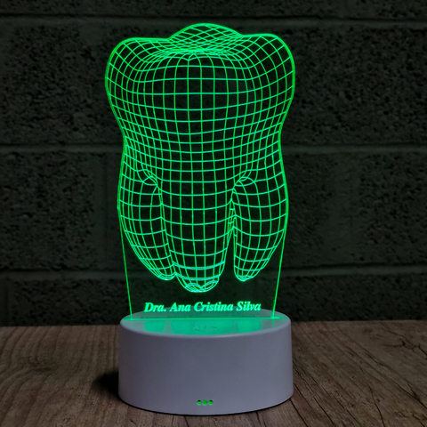 Luminária Led Dente - Dentista | Personalizada COM NOME