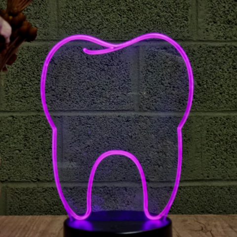 Luminária Lousa de escrever formato de Dente - Dentista na internet