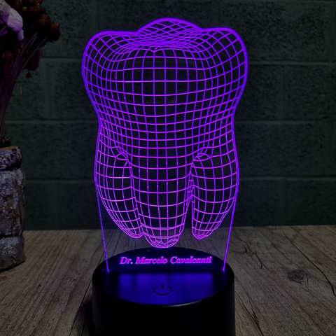 Luminária Led Dente - Dentista | Personalizada COM NOME - PopLumos