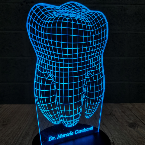 Luminária Led Dente - Dentista | Personalizada COM NOME