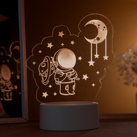 Luminária Led - Astronauta Lua e Estrelas