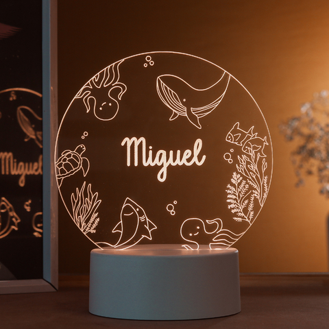 Luminária de mesa - Personalizado Fundo do Mar com NOME