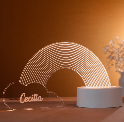 Luminária Arco-Íris Personalizada com NOME