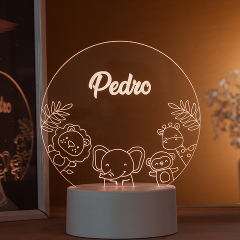 Luminária de mesa Led - Personalizado Safari com NOME