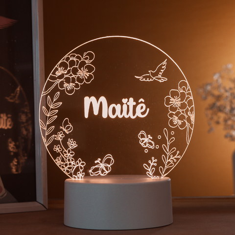 Luminária de mesa - Personalizado Jardim Encantado com NOME