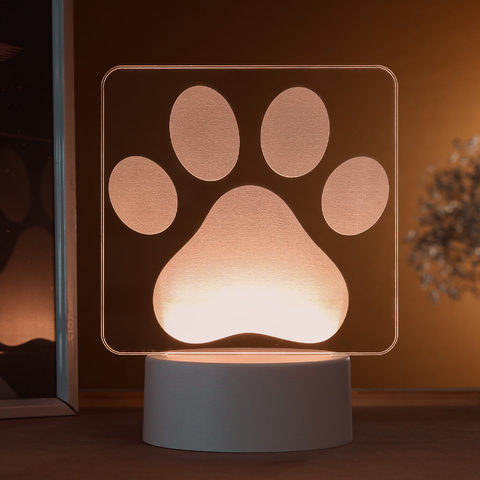 Luminária De Mesa Led 3D | Pata de Cachorro - PET