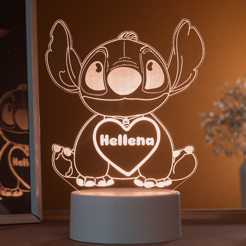 Luminária Stitch personalizada com NOME - PopLumos