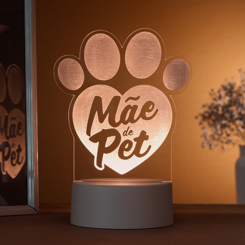 Luminária dia das Mães - Mãe de Pet