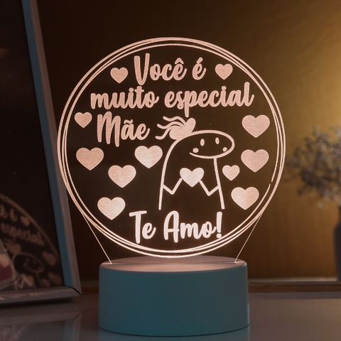 Luminária Dia das Mães "Você é muito especial Mãe, Te Amo"