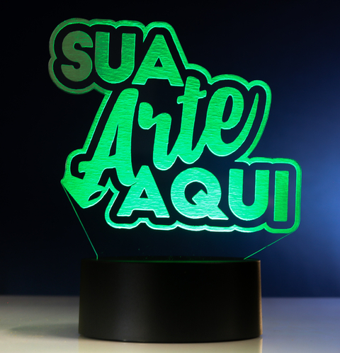 Luminária com sua ARTE - Logomarca ou desenho personalizado na internet